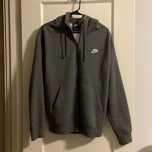 Nike Zip-Up Hoodie Dark Gray Size Medium